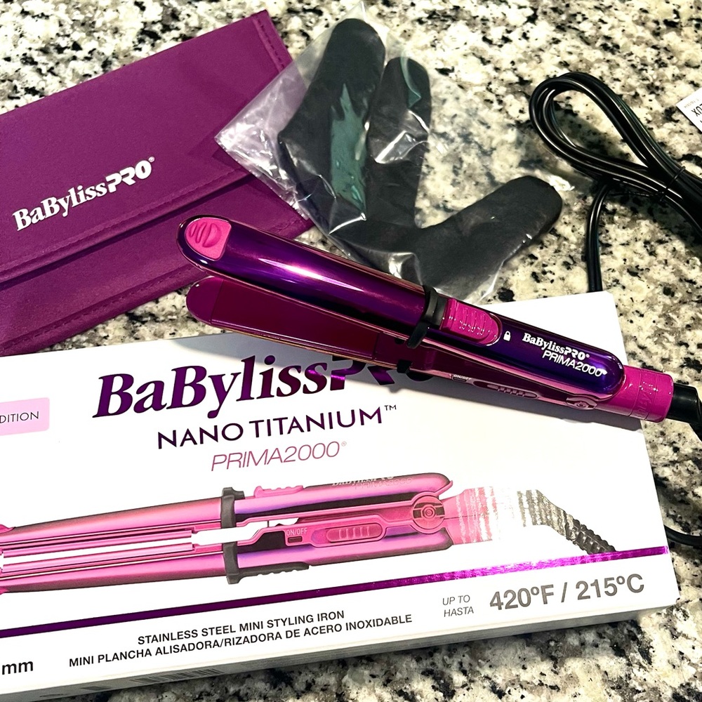 BaBylissPRO Nano Titanium Prima2000 Flat Iron Mini LIMITED Edition